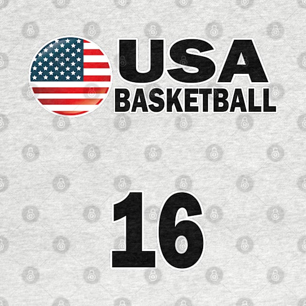 USA Basketball Number 16 T-shirt Design by werdanepo